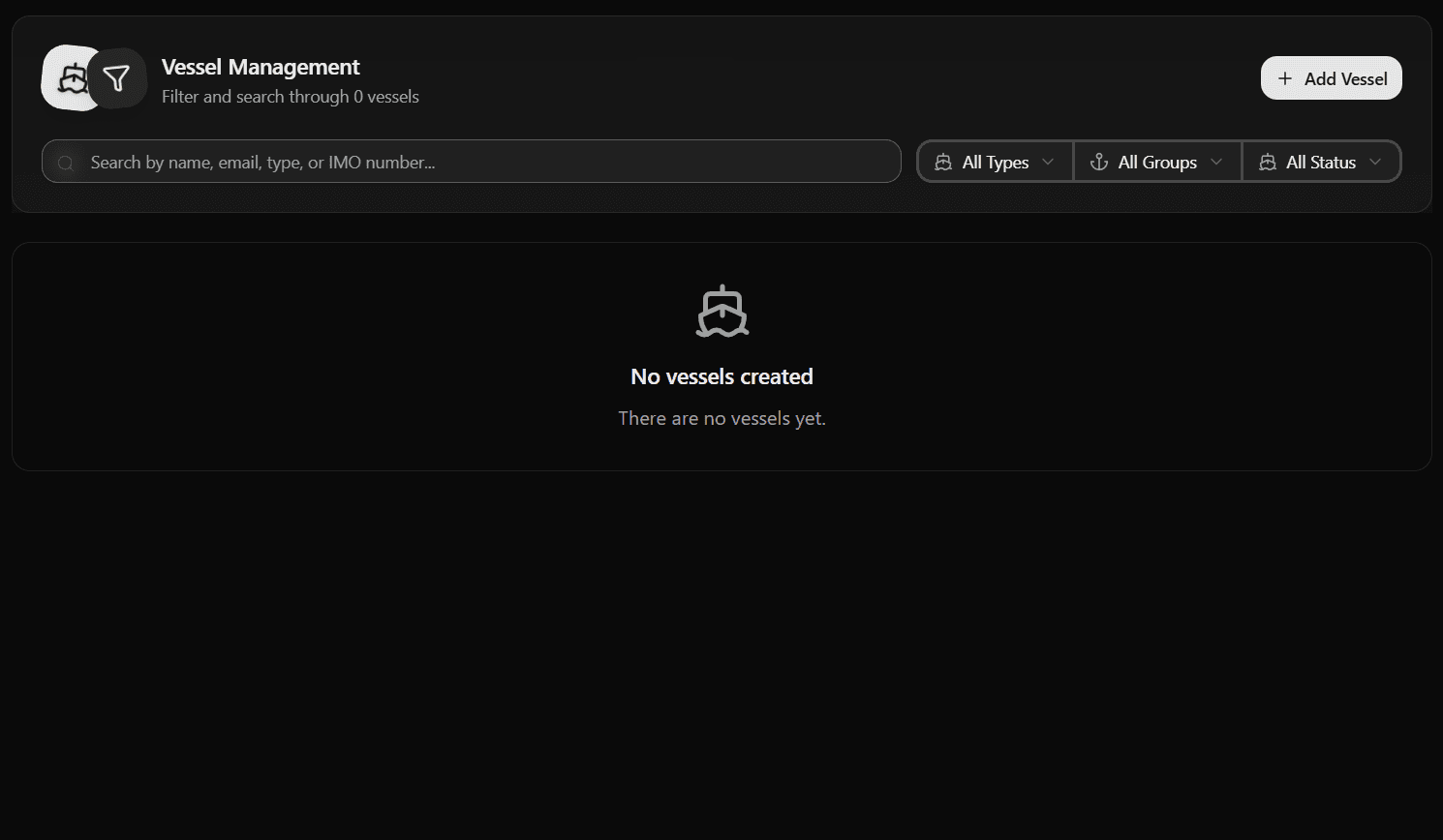 Fleet & Vessel Management Screenshot